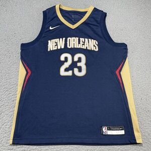 New Orleans Pelicans Jersey Youth L Blue NBA Basketball Anthony Davis 23 Nike